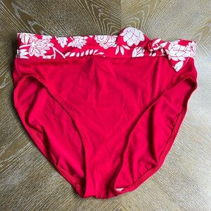 TROPICAL ESCAPE Red Highwaisted Swim Bikini Bottoms 12